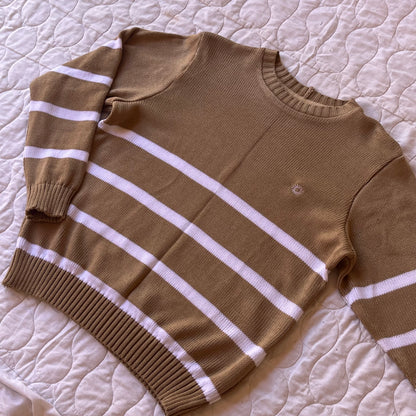 MEN'S CAMEL &amp; WHITE SWEATER