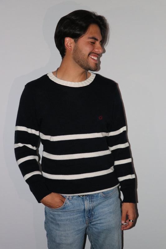 MEN'S NAVY &amp; BEIGE SWEATER